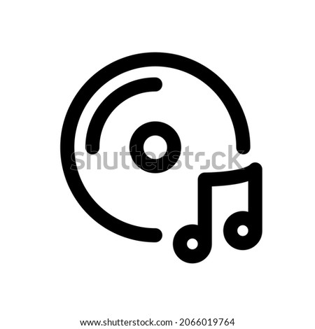 Disc music line icon with editable strokes