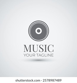 Disc music logo design template