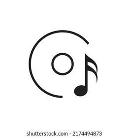Disc and music note icon design vector illustration