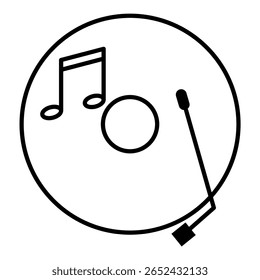 Disc Music player line icon. Audio Video Line Icon