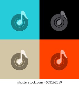 disc music vector icon logo