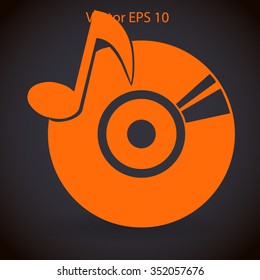 disc with music vector illustration