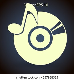 disc with music vector illustration