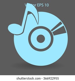 disc with music vector illustration