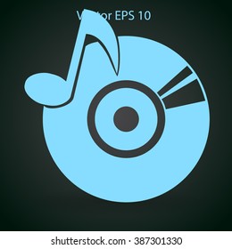 disc with music vector illustration