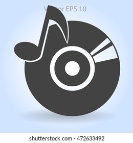 disc with music vector illustration