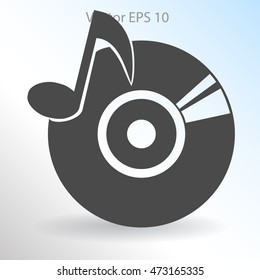 disc with music vector illustration