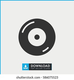 disc on fire icon. Simple filled disc on fire icon. On white background.
