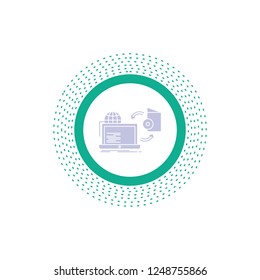 Disc, online, game, publish, publishing Glyph Icon. Vector isolated illustration