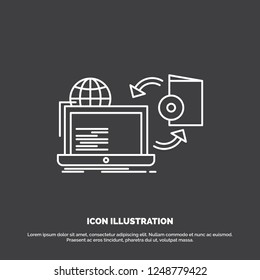 Disc, online, game, publish, publishing Icon. Line vector symbol for UI and UX, website or mobile application