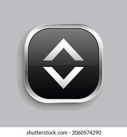 disc play icon design. Glossy Button style rounded rectangle isolated on gray background.. Vector illustration