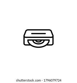 Disc player Icon  in black line style icon, style isolated on white background