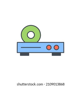 Disk Player Icon in Farbe Symbol einzeln auf weißem Hintergrund 