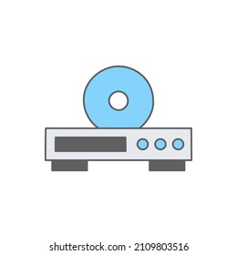 Disc player Icon in color icon, isolated on white background 