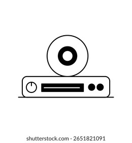 ícone do reprodutor de discos com fundo branco vetor ilustração de stock