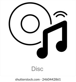 Disc and record icon concept