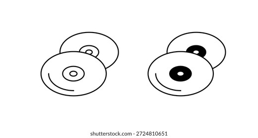 Icono de conjunto de discos con fondo blanco Ilustración de stock de Vector