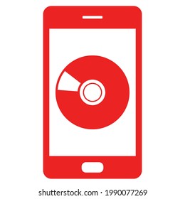 Disc and smartphone on white