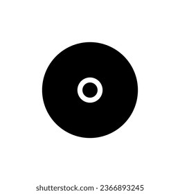 Disc storage black glyph ui icon. Data record device. Simple filled line element. User interface design. Silhouette symbol on white space. Solid pictogram for web, mobile. Isolated vector illustration