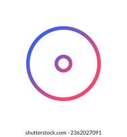 Disc storage pixel perfect gradient linear ui icon. Data record. Copy and save files. Memory storage. Line color user interface symbol. Modern style pictogram. Vector isolated outline illustration