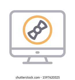 disc vector color line icon 