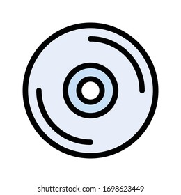disc vector flat color icon 