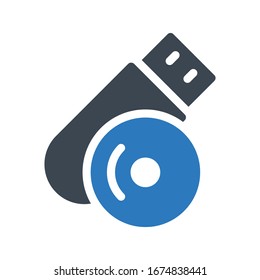 disc vector glyph color icon 