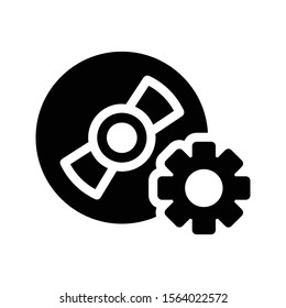 disc vector glyph flat icon