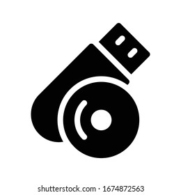 disc vector glyph flat icon 