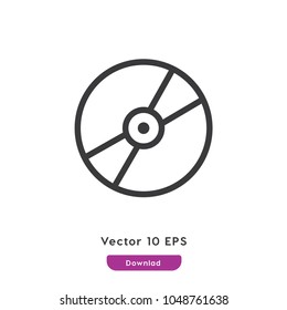 Disc vector icon. Audio symbol. Best modern flat pictogram illustration for web and mobile apps design.