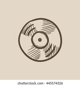 Disc vector sketch icon isolated on background. Hand drawn Disc icon. Disc sketch icon for infographic, website or app.