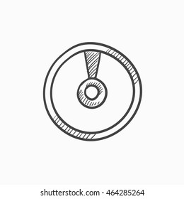 Disc vector sketch icon isolated on background. Hand drawn Disc icon. Disc sketch icon for infographic, website or app.