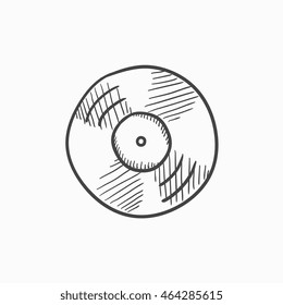 Disc vector sketch icon isolated on background. Hand drawn Disc icon. Disc sketch icon for infographic, website or app.