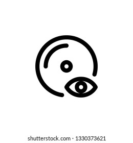 Disc view icon with line style vector Illustration. Disc Burner Software