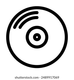 disc vinyl icon in line style. Vector illusration