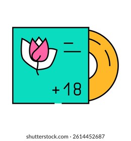 disc vinyl with rap line icon vector. disc vinyl with rap sign. isolated symbol illustration