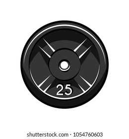 Disc Weight Lifting Or Powerlifting Plate. Sport Symbol. Vector Illustration.