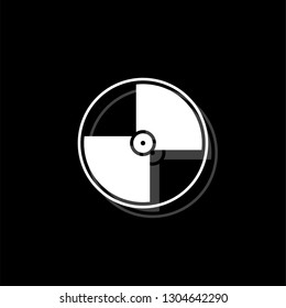 Disc. White flat simple icon with shadow