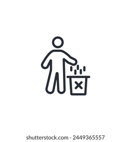 discard icon. vector.Editable stroke.linear style sign for use web design,logo.Symbol illustration.