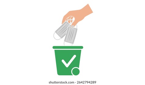 Discarding Used Disposable Masks in a Green Waste Bin is a Responsible Action
