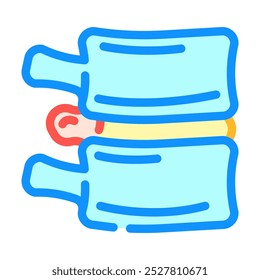 discectomia cirurgia cor ícone vetor. discectomia cirurgia sinal. símbolo isolado ilustração