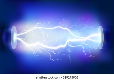 Discharge of electricity. Vector illustration.