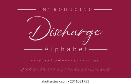 Discharge Signature Font Calligraphy Logotype Script Font Type Font lettering handwritten