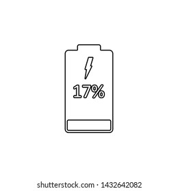 discharged battery icon. Element of web for mobile concept and web apps icon. Outline, thin line icon for website design and development, app development