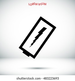 discharged battery icon, vector best flat icon, EPS