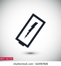 discharged battery icon, vector best flat icon, EPS