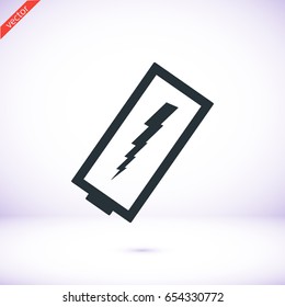 discharged battery icon, vector best flat icon, EPS