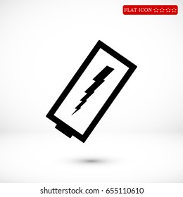 discharged battery icon, vector best flat icon, EPS