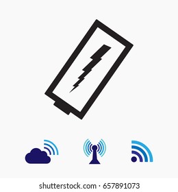 discharged battery icon, vector best flat icon, EPS