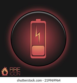 discharged battery. symbol a discharged battery. icon energy